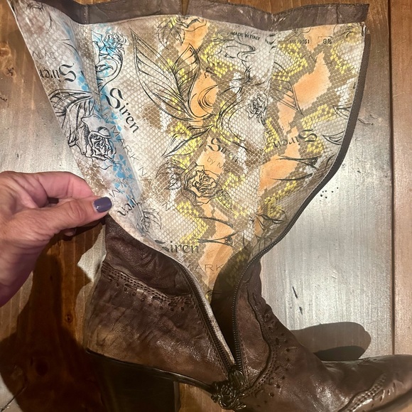 100% leather Mark Nason Siren boots with luxurious animal print lining sz 8.5 - Picture 5 of 16